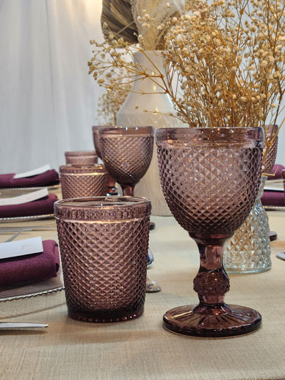 Burgundy Glassware Set