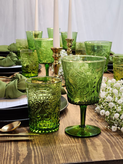 Green-Patterned-Tumbler-10oz-Wine-Glass-10oz