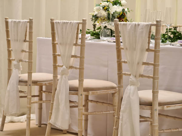 Ivory Chair Drapes
