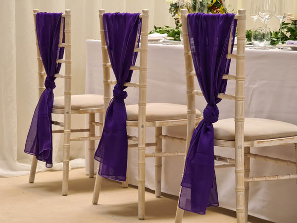 Purple Chair Drapes