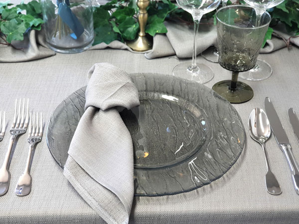 Smokey Grey Glass Charger Plate Smokey Grey Glass Charger Plate