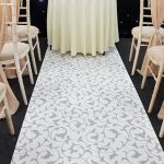 White & Silver Scroll Aisle Runner