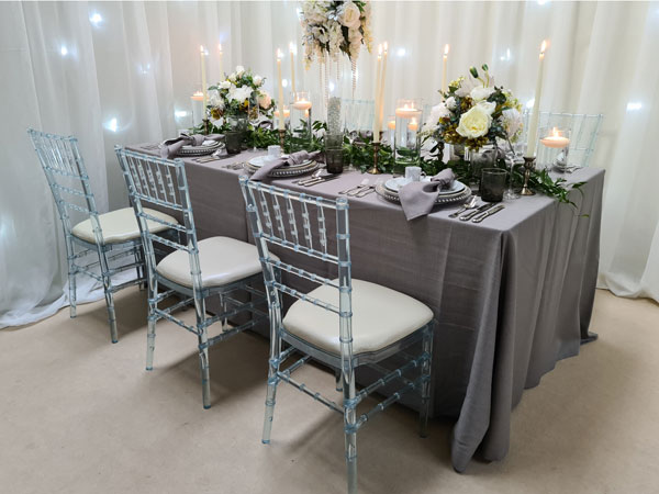 Ice Chivari with 11 x seat pad options available Ice Chivari with 11 x seat pad options available