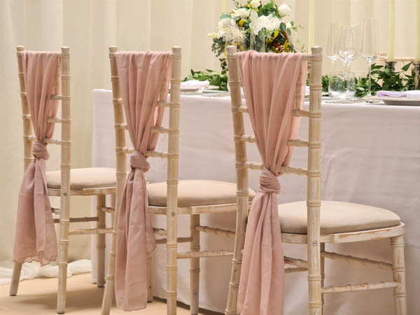 Pale Pink Chair Drapes