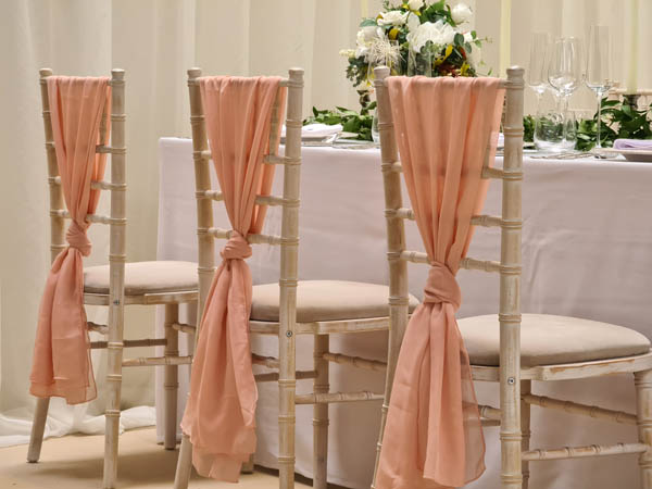 Peach Chair Drapes