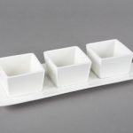 White China Dipping Set & Platter