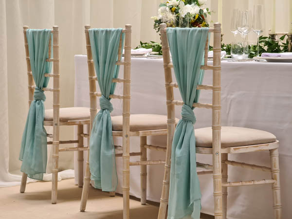 Tiffany Blue Chair Drapes