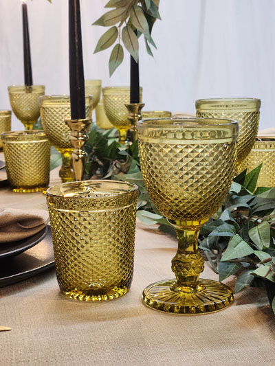 Amber Diamond Glassware Set