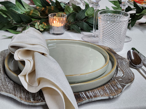 Sage Green Rim Plates