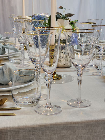 Gold Rim Glassware Set