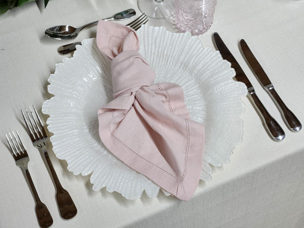 Powder Pink - Hemstitch Napkin