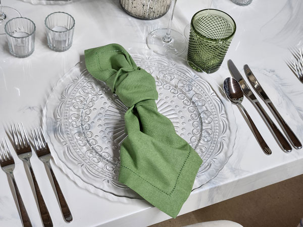 Olive Green - Hemstitch Napkin