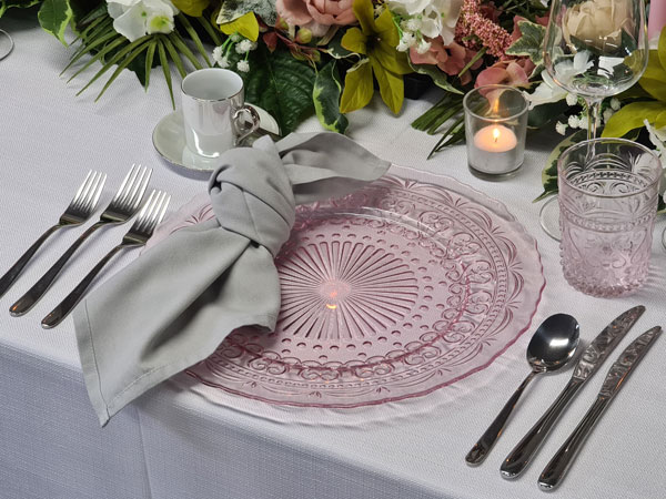 Pink Embossed Charger Plate