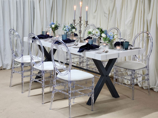 Marble Design Trestle Table